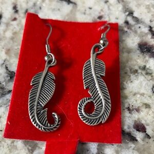Elegant Sterling Silver Feather Earrings